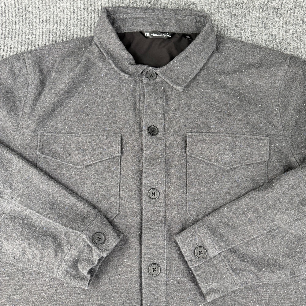 Travis Mathew Hudson 2.0 Flannel Shirt Jacket Men's 2XL XXL Gray Lined Insulated